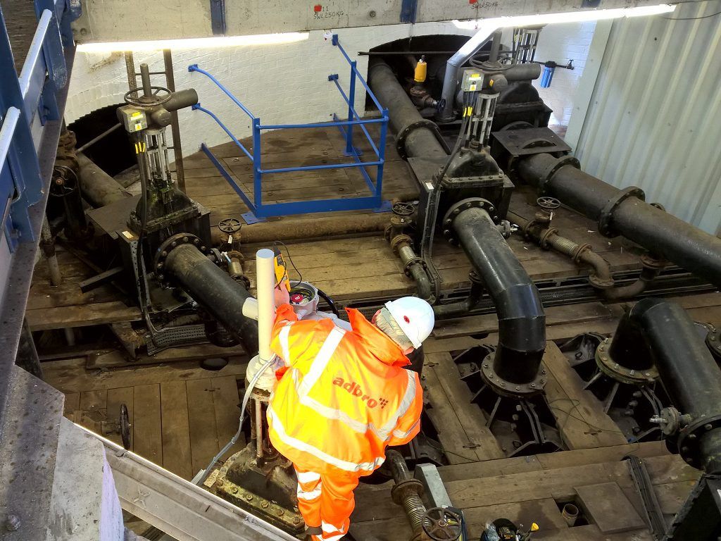 Engineer at work in pumping Station