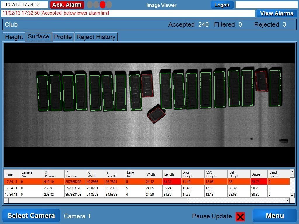 Vision software data logging